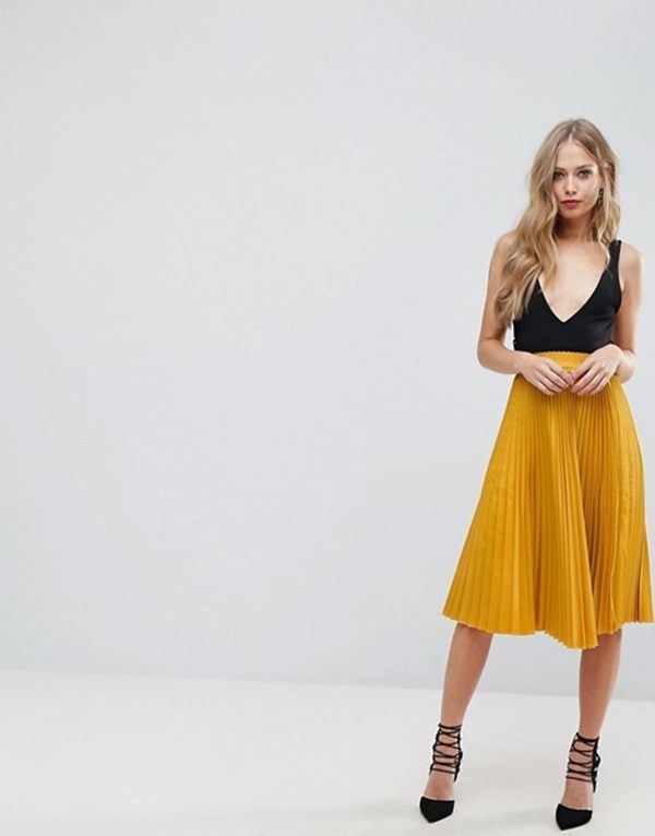 Outrageous Fortune Full Pleated Midi Skirt